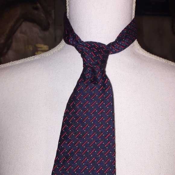 Navy blue silk tie - Picture 1 of 5